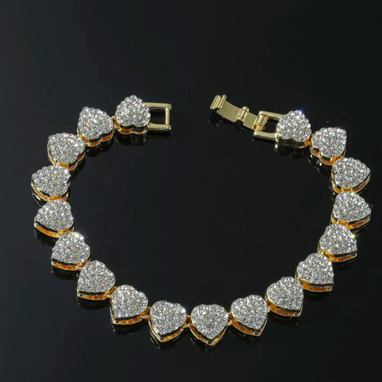 Gold Pave Heart Me Bracelet