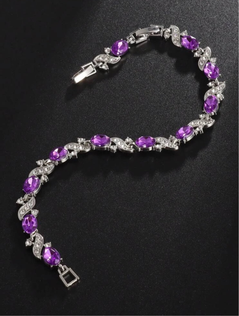 Purple Rain Crystal Bracelet