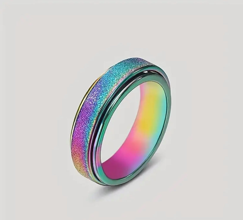 Crushed crystal rainbow band