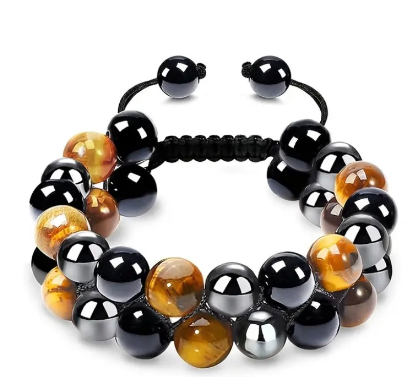 Double Layer Yellow Tiger Eye Bracelet