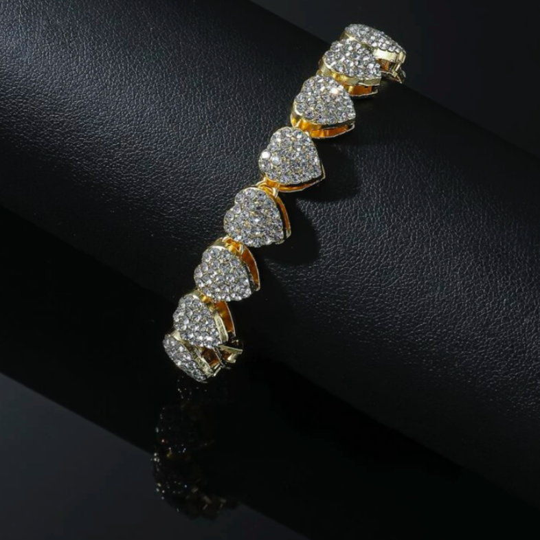 Gold Pave Heart Me Bracelet