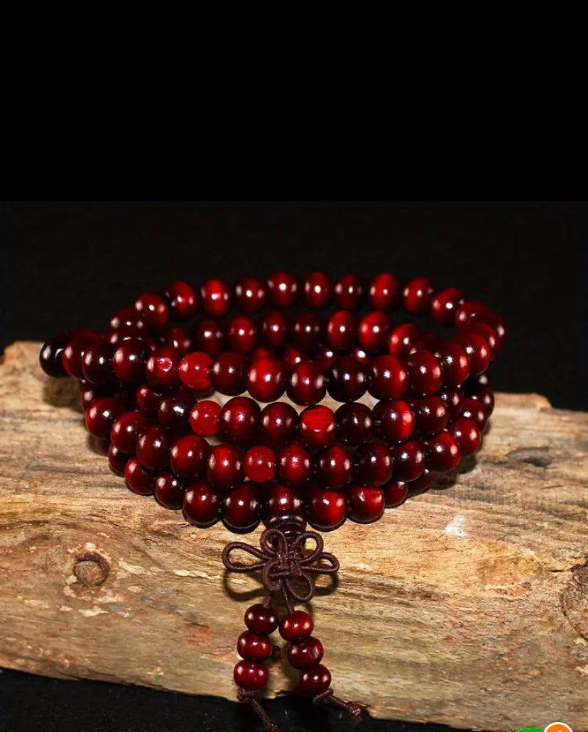 Red Sandalwood unisex beaded bracelet