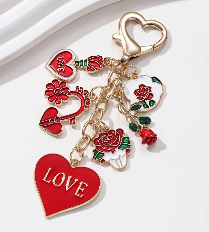 Rosebud Key Charm