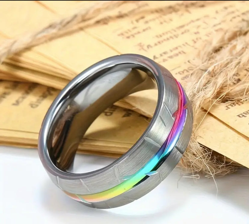 Aura Beam Stainless Steele Ring Band