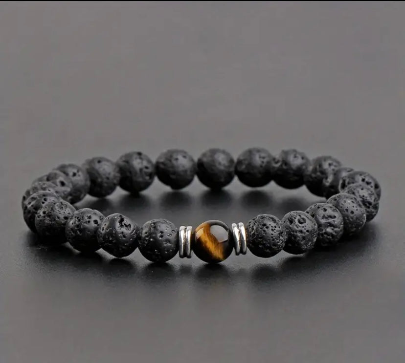 Tiger Eye Lava Bracelet
