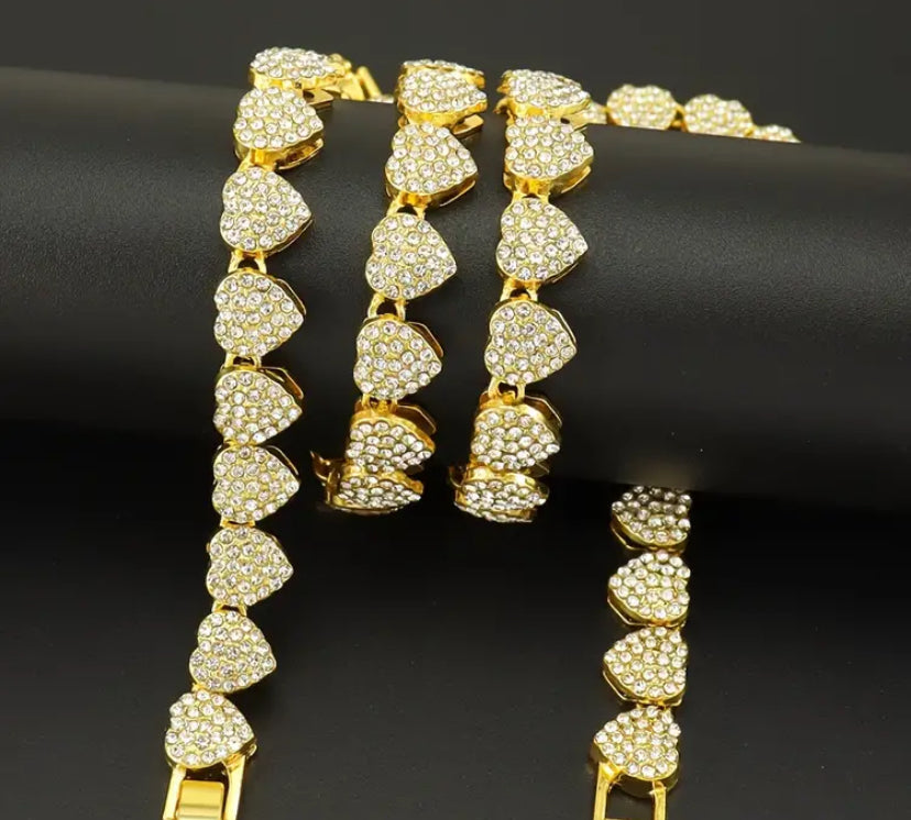 Gold Pave Heart Me Necklace