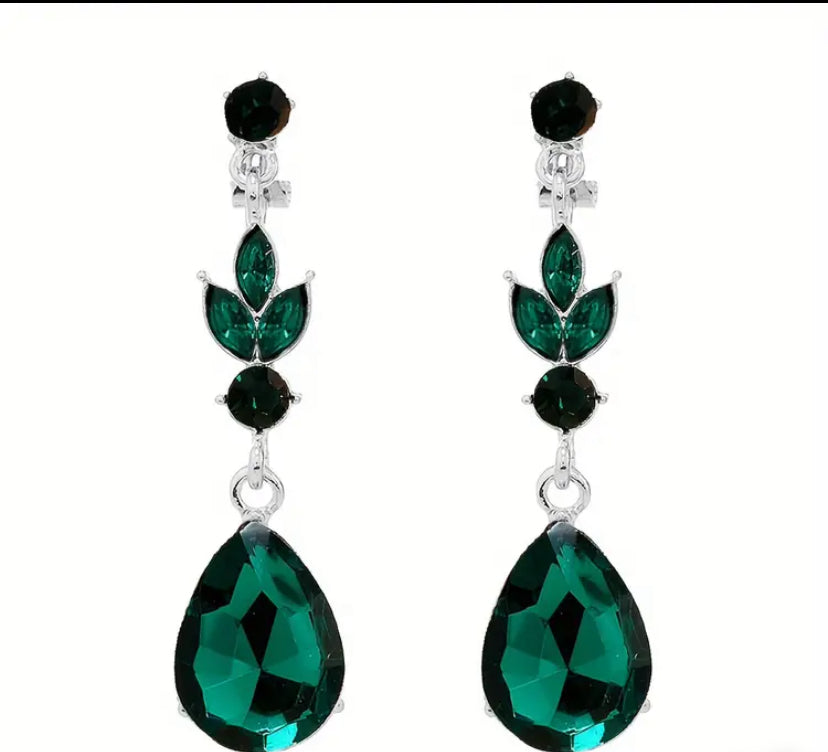 Emerald Green Drop Earrings