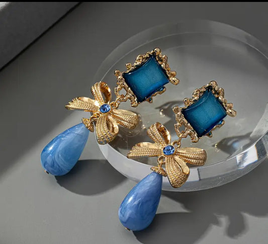 Bedazzled Bow Clip on earrings