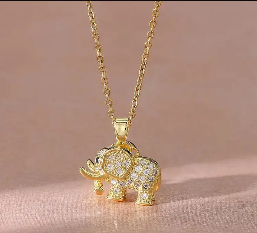 Crystal Elephant Pendant Necklace