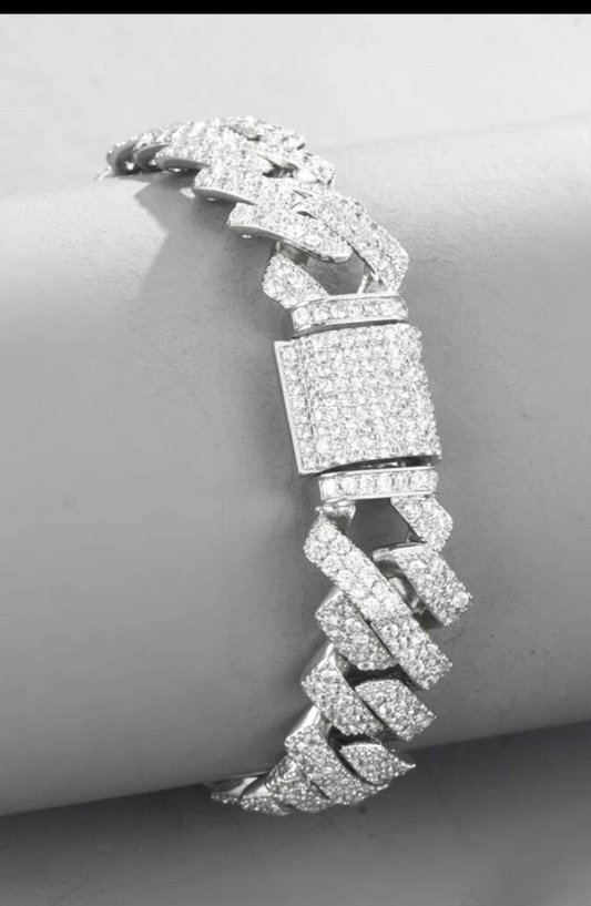 So Icy Silver Cuban Link Bracelet