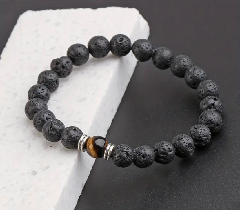 Tiger Eye Lava Bracelet